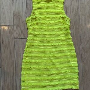 J. Crew Neon Yellow Textured Mini Dress